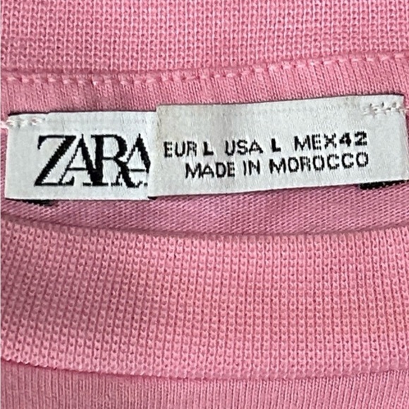 Zara Unisex Oversized Dusty Rose Floral Graphic T-Shirt - Picture 7 of 7